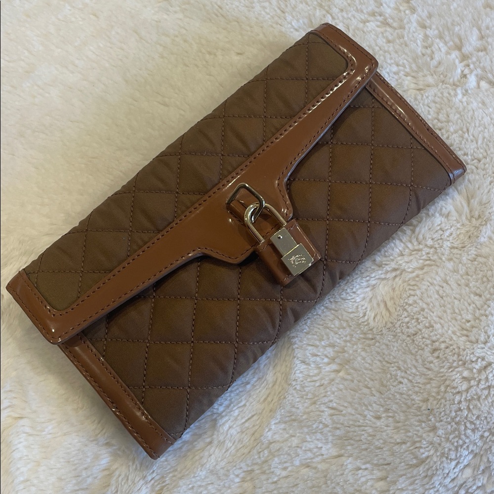 Burberry Quilted Brown Wallet with Lock Detail